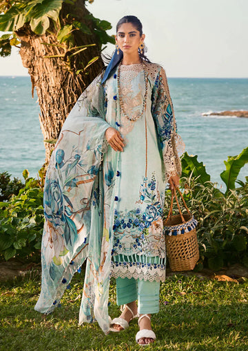 Elaf Premium | Signature Embroidered Lawn 24 | ESL-07B HEAVEN'S MIST - House Of Hania