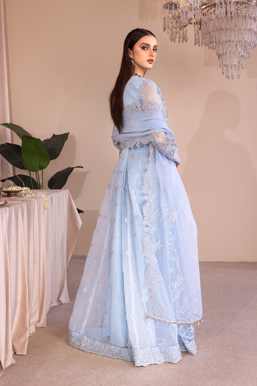 Emaan Adeel Romansiyyah Luxury Formal 3 Piece Suit RM-03 Blue Lagoon - House Of Hania