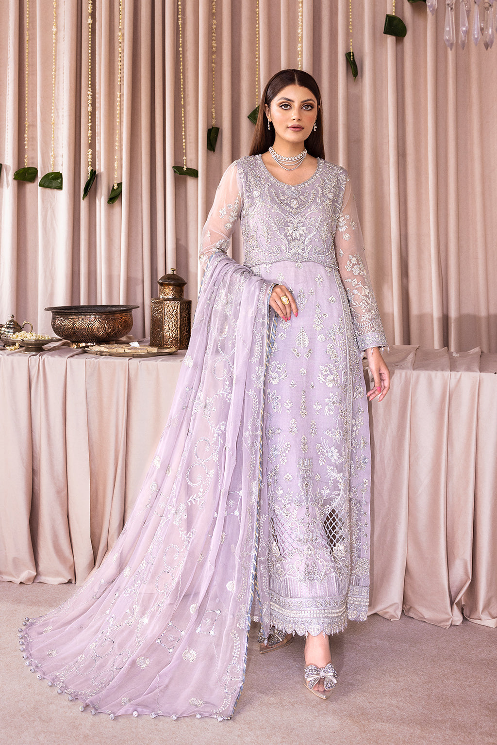 Emaan Adeel Romansiyyah Luxury Formal 3 Piece Suit RM-04 Sweet Indigo - House Of Hania
