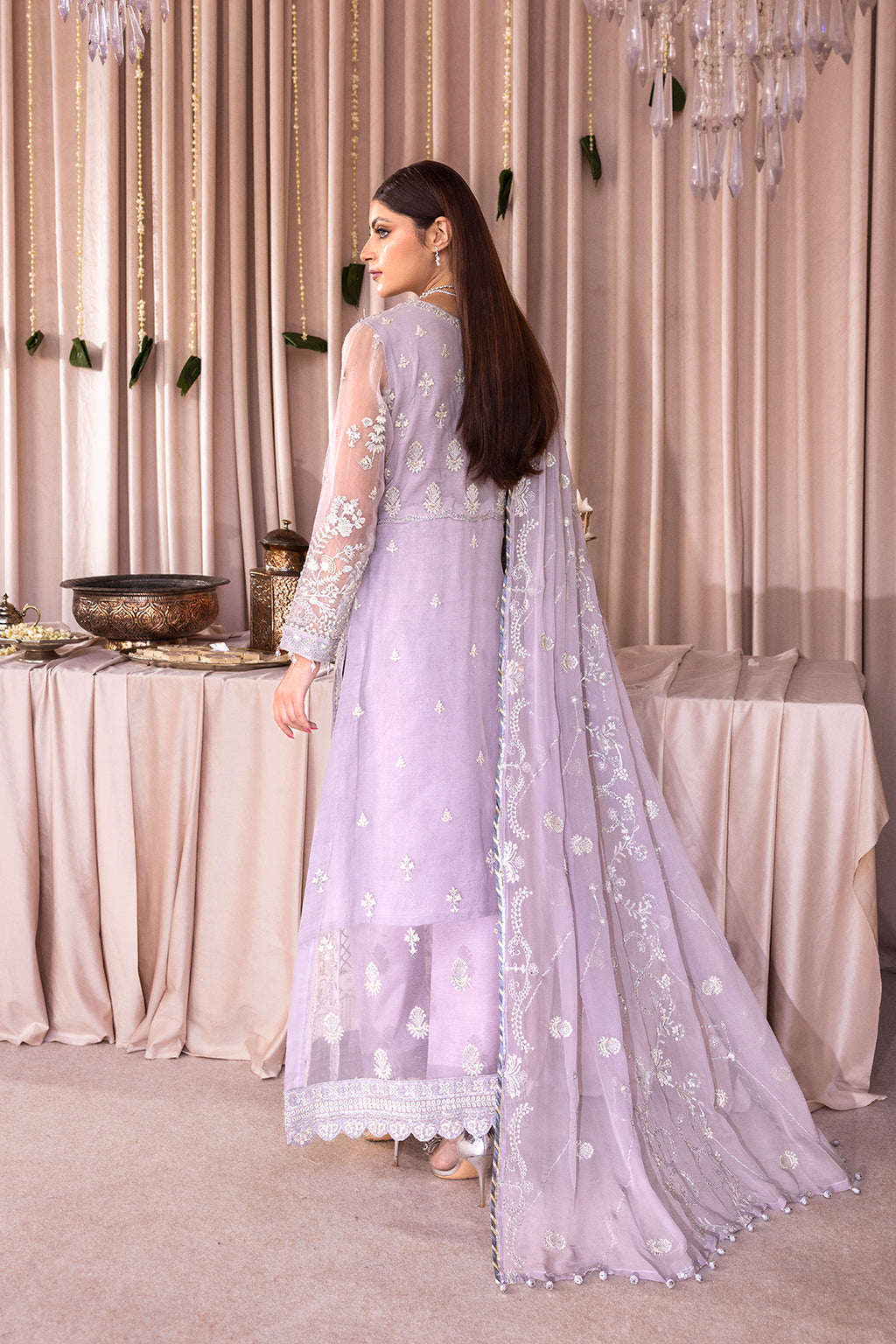 Emaan Adeel Romansiyyah Luxury Formal 3 Piece Suit RM-04 Sweet Indigo - House Of Hania