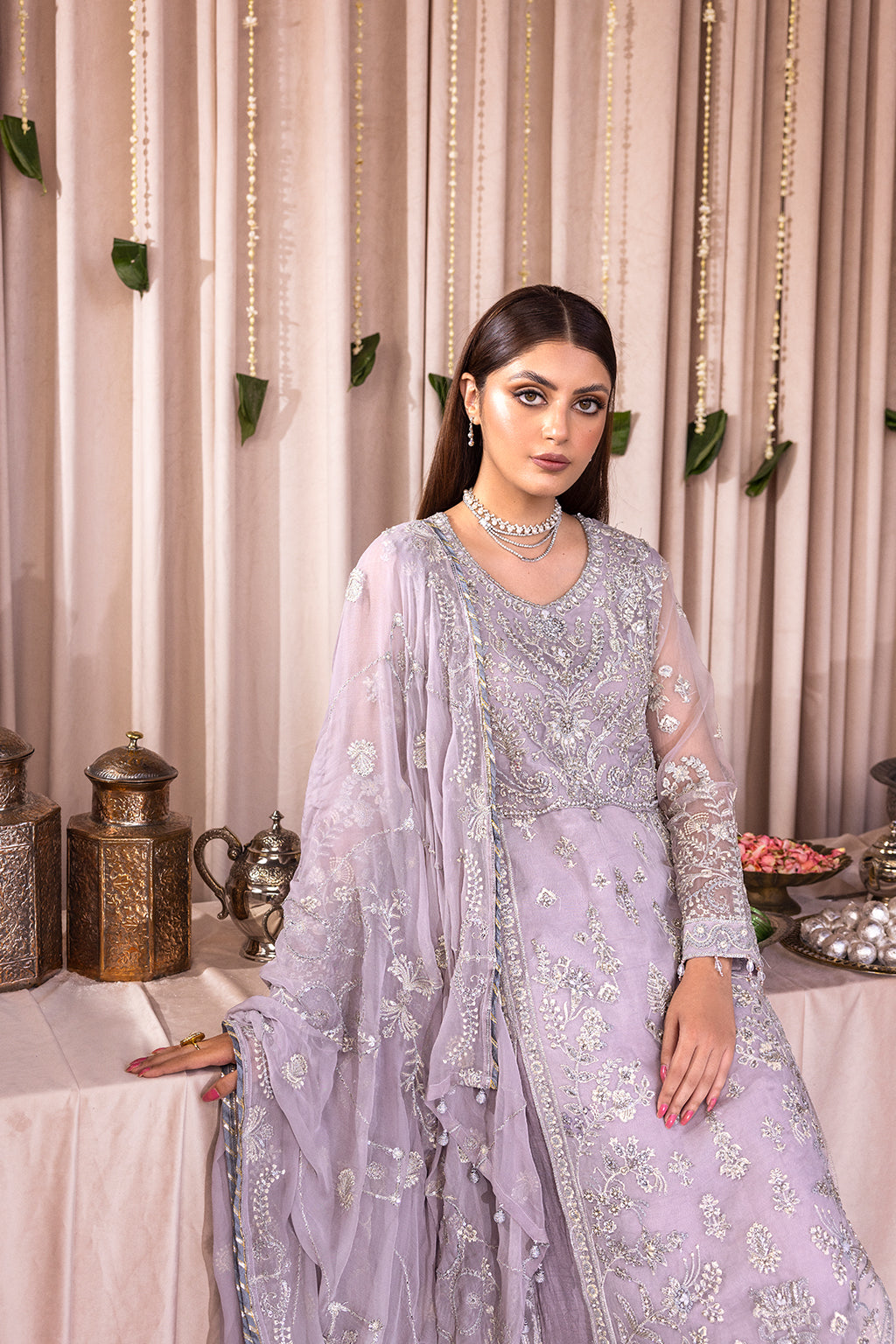 Emaan Adeel Romansiyyah Luxury Formal 3 Piece Suit RM-04 Sweet Indigo - House Of Hania