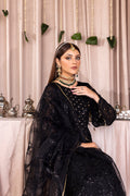 Emaan Adeel Romansiyyah Luxury Formal 3 Piece Suit RM-07 Black Swan - House Of Hania