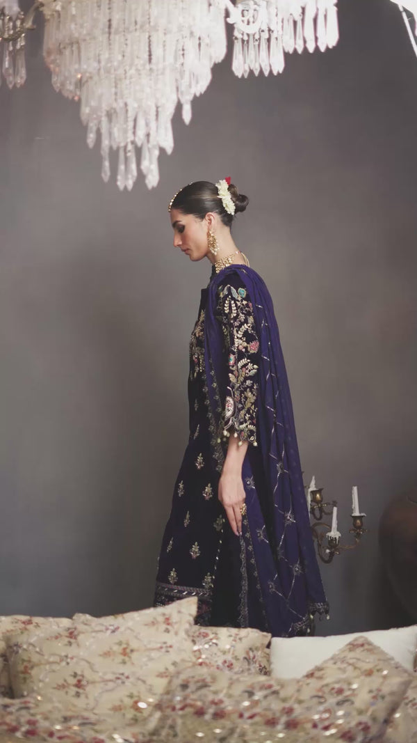 Emaan Adeel | Saanjh Velvet Collection 24 |  MK-03 Falak - House Of Hania
