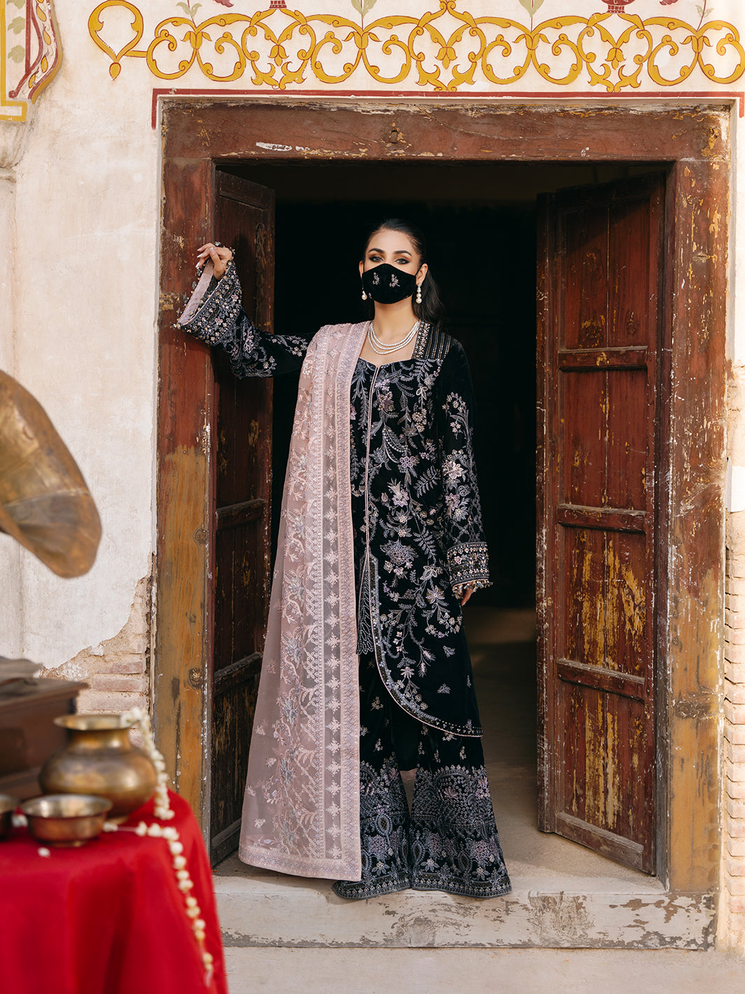 Flossie | Siara Velvet Formals | V-103 - B - House Of Hania