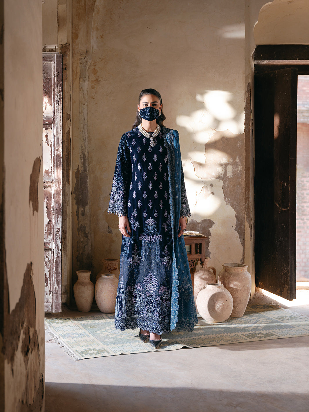 Flossie | Siara Velvet Formals | V-105 - B - House Of Hania