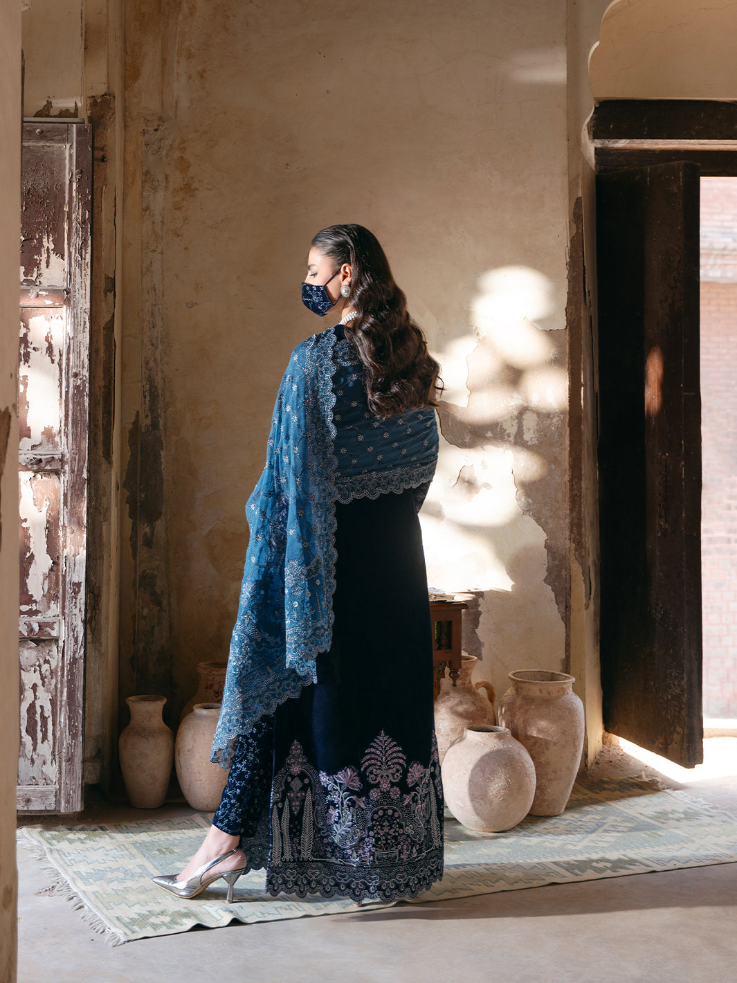 Flossie | Siara Velvet Formals | V-105 - B - House Of Hania