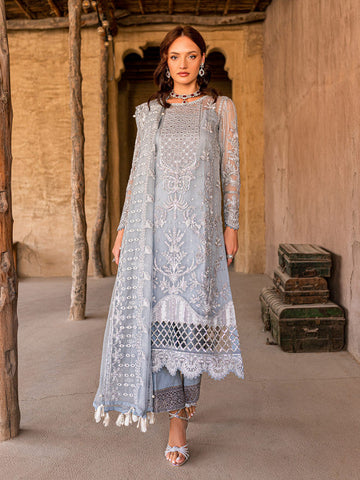 GULAAL EMBROIDERED CHIFFON-SAMARAH-04-COLLECTION'22 - House Of Hania