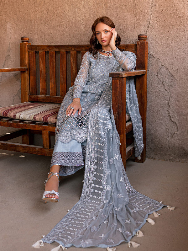GULAAL EMBROIDERED CHIFFON-SAMARAH-04-COLLECTION'22 - House Of Hania