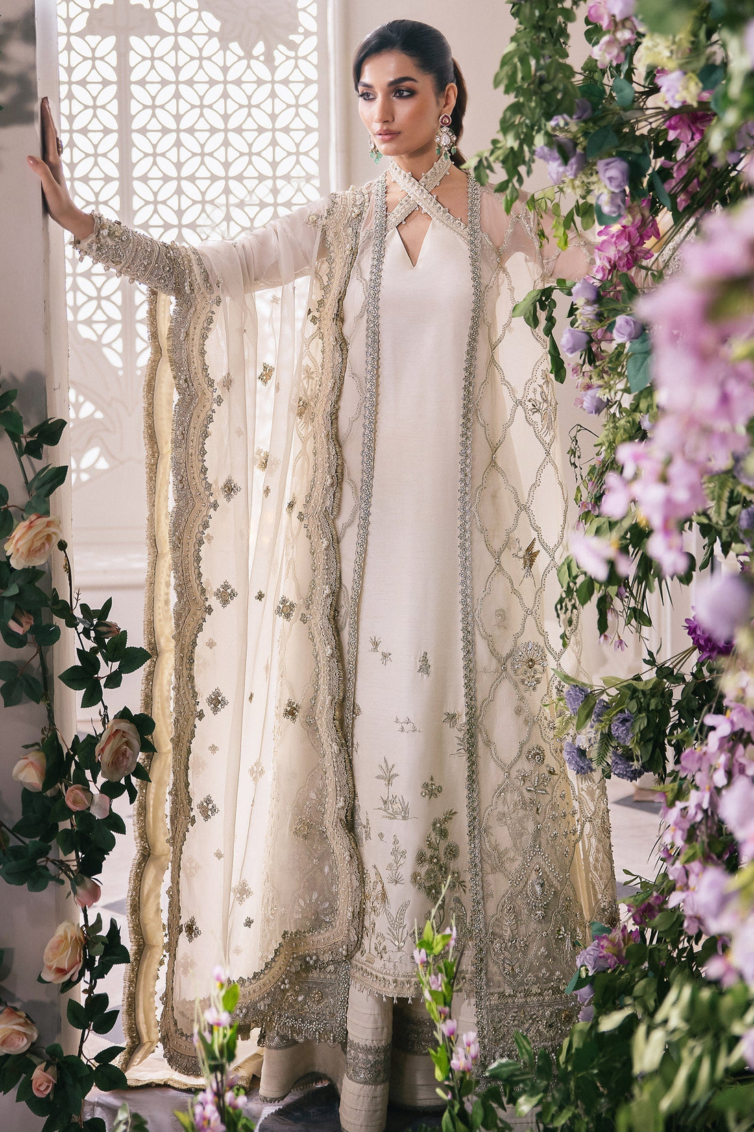 Gossamer by Zaha Embroidered Organza 3Pc Suit ZC24-02 Leiyn - House Of Hania