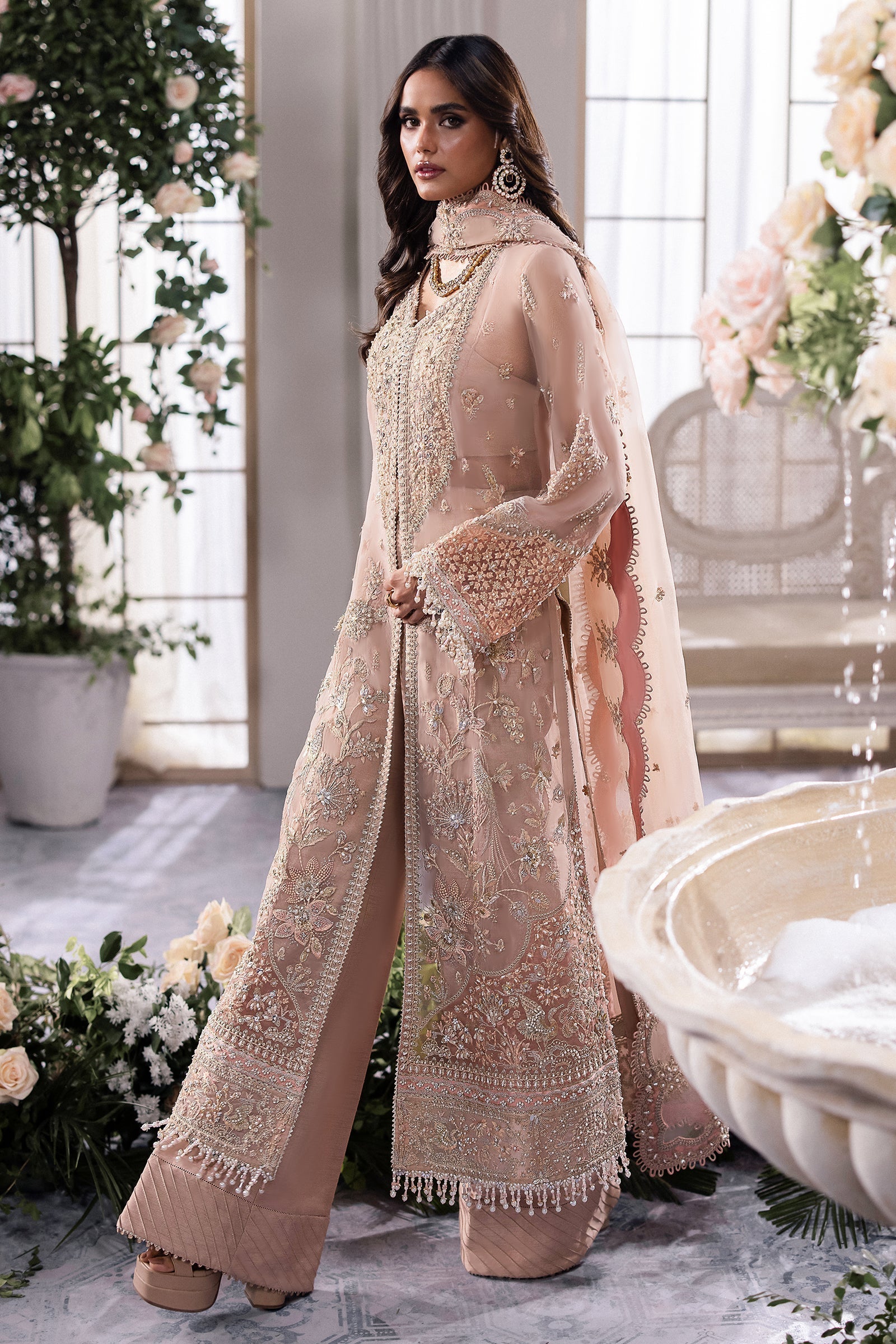 Gossamer by Zaha Embroidered Organza 3Pc Suit ZC24-05 Elysia - House Of Hania