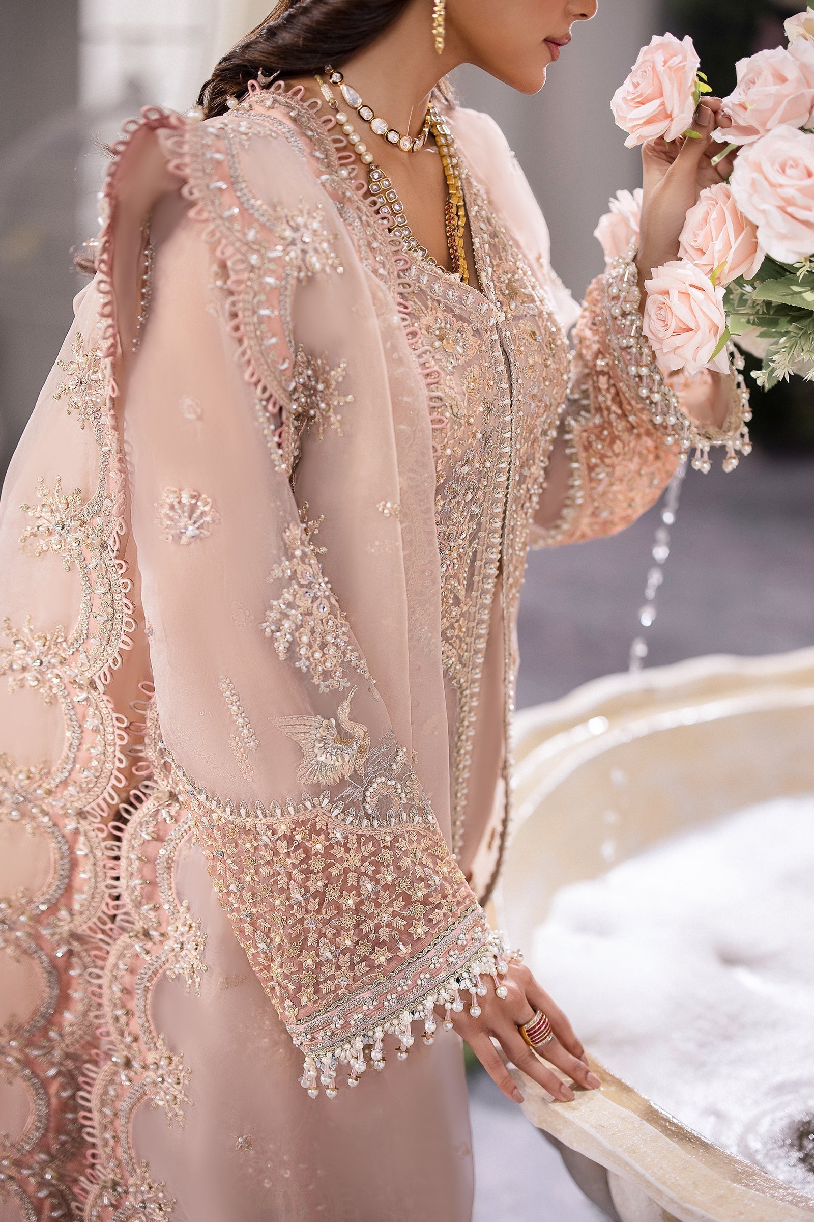 Gossamer by Zaha Embroidered Organza 3Pc Suit ZC24-05 Elysia - House Of Hania