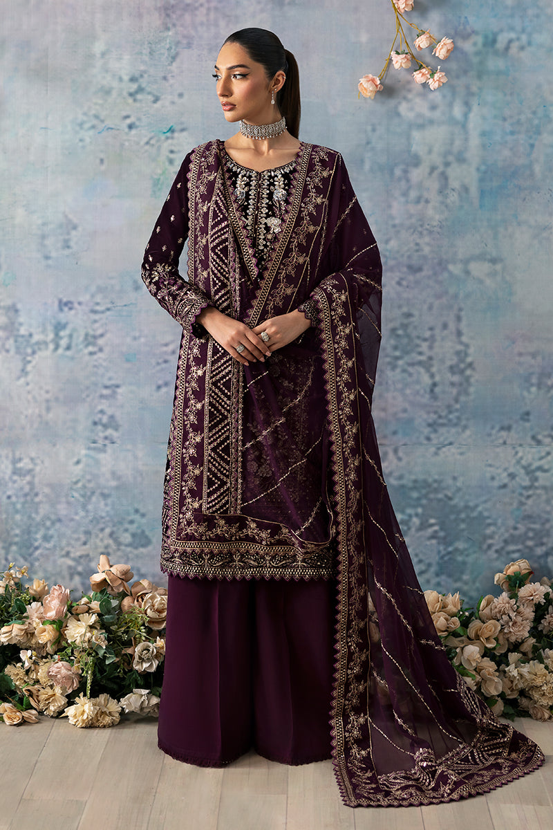Gulaal | Celeste Velvet 24 | Plum - House Of Hania