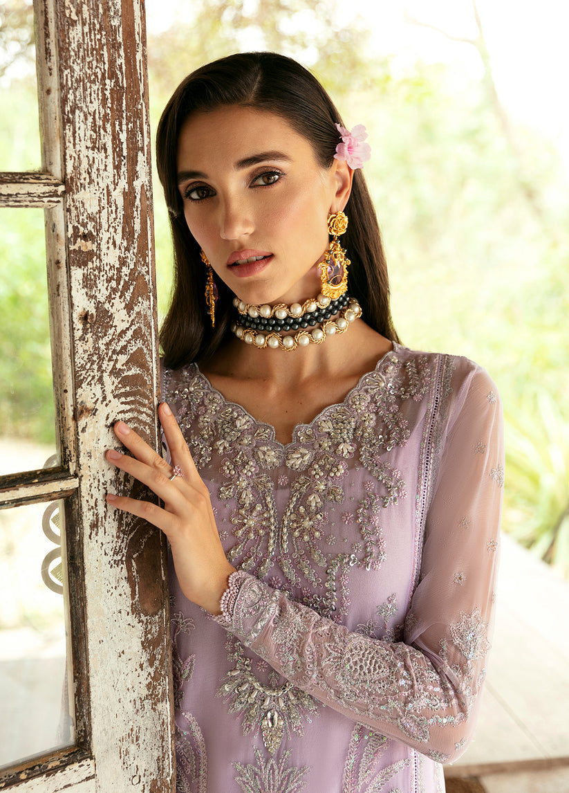 Gulaal | Embroidered Chiffon Eid Collection | VIOLA - House Of Hania