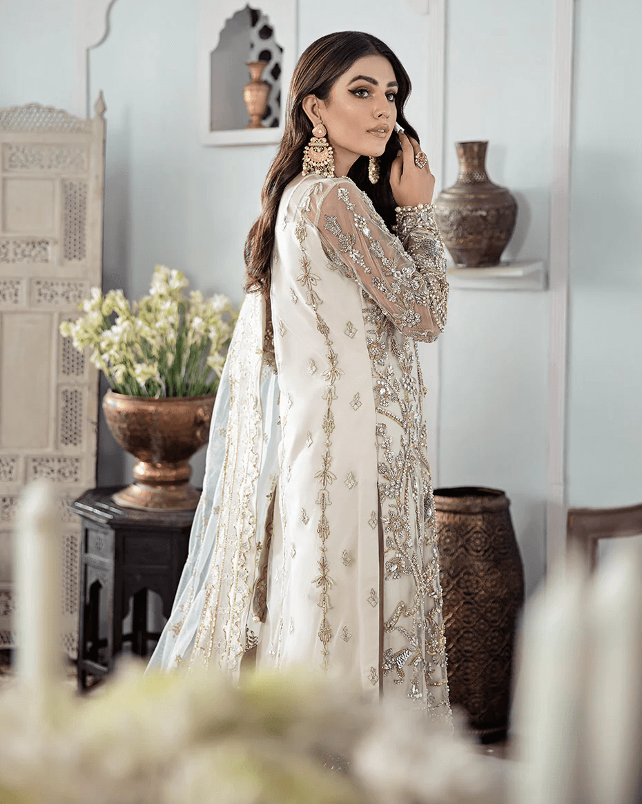 Gulaal - MEHR EMBROIDERED NET 3-PIECE SUIT WS-19 - House Of Hania