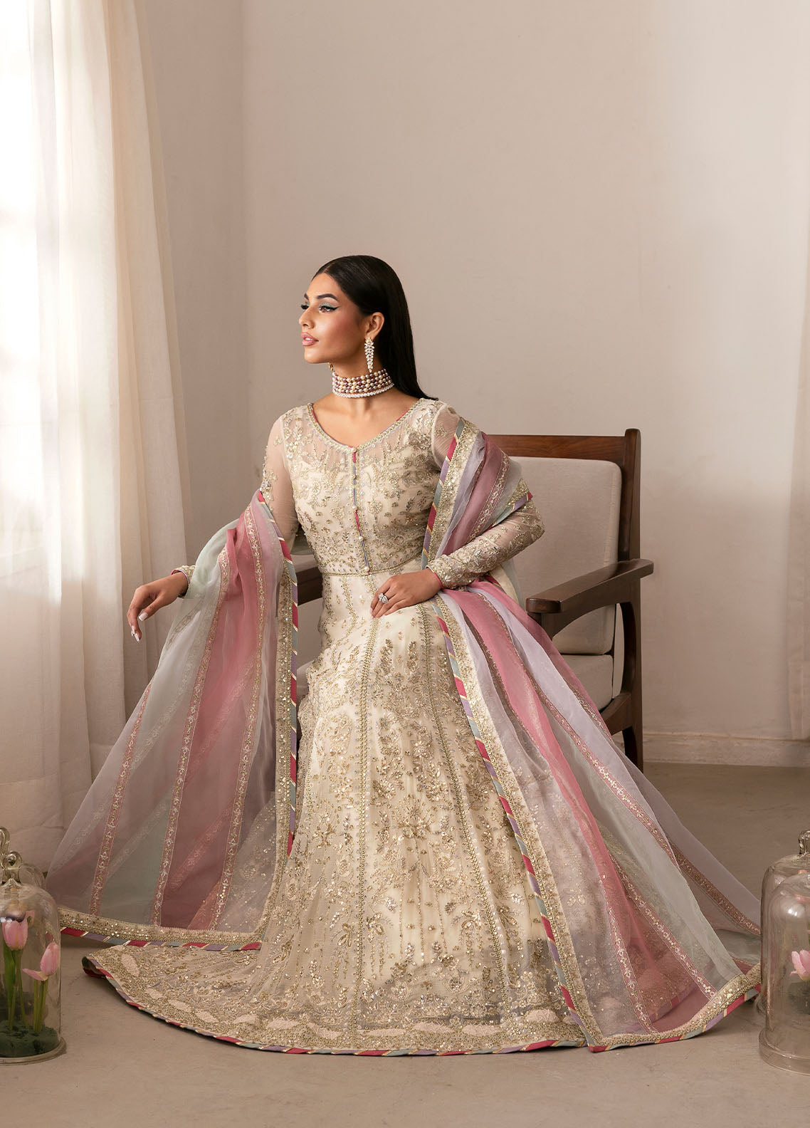 Gulaal | Reverie Embroidered Chiffon | CHIRAGH - House Of Hania