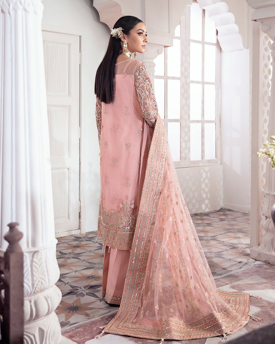 Gulaal | Wedding Formals | ARJUMAND EMBROIDERED NET 3-PIECE SUIT WS-15 - House Of Hania