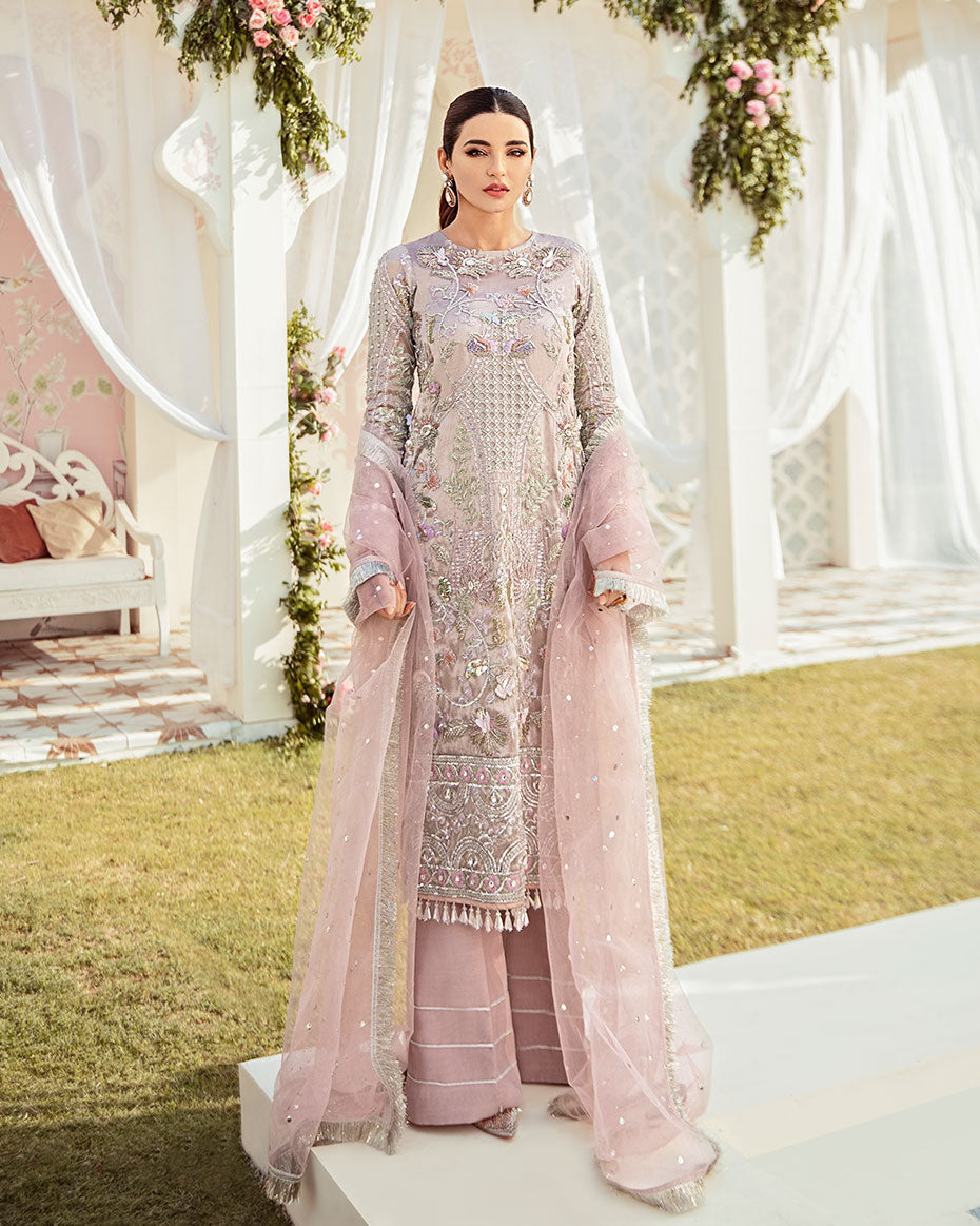 Gulaal | Wedding Formals | CLAIR EMBROIDERED NET 3-PIECE SUIT WS-05 - House Of Hania