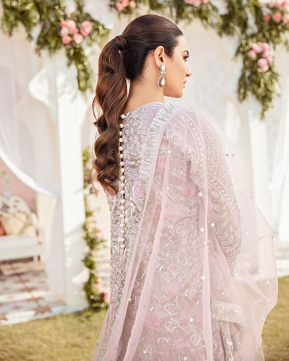 Gulaal | Wedding Formals | CLAIR EMBROIDERED NET 3-PIECE SUIT WS-05 - House Of Hania
