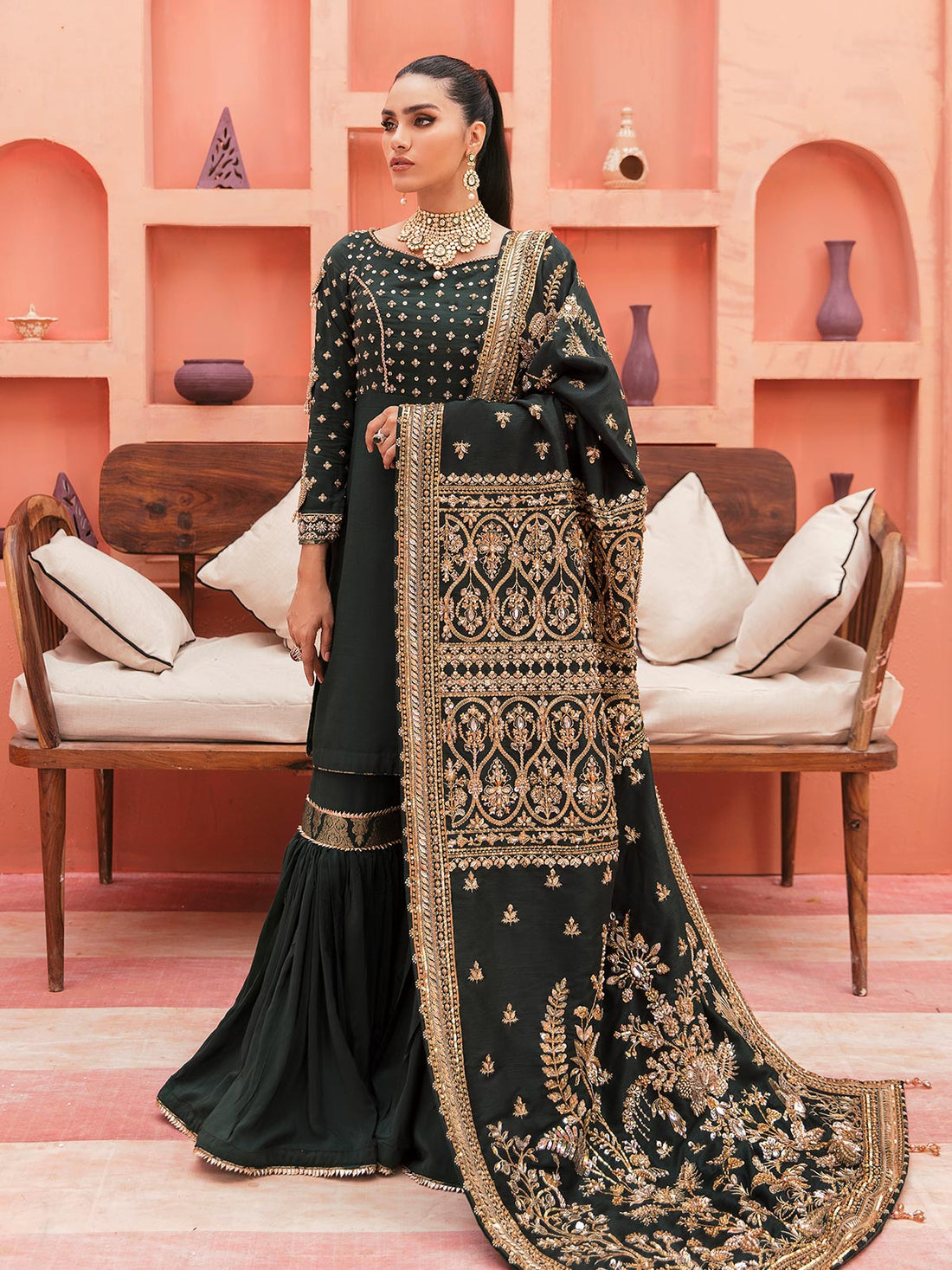 Gulaal | Wedding Formals | GL-WS-22V1-33 (SHIRT AND GHARARA) - House Of Hania