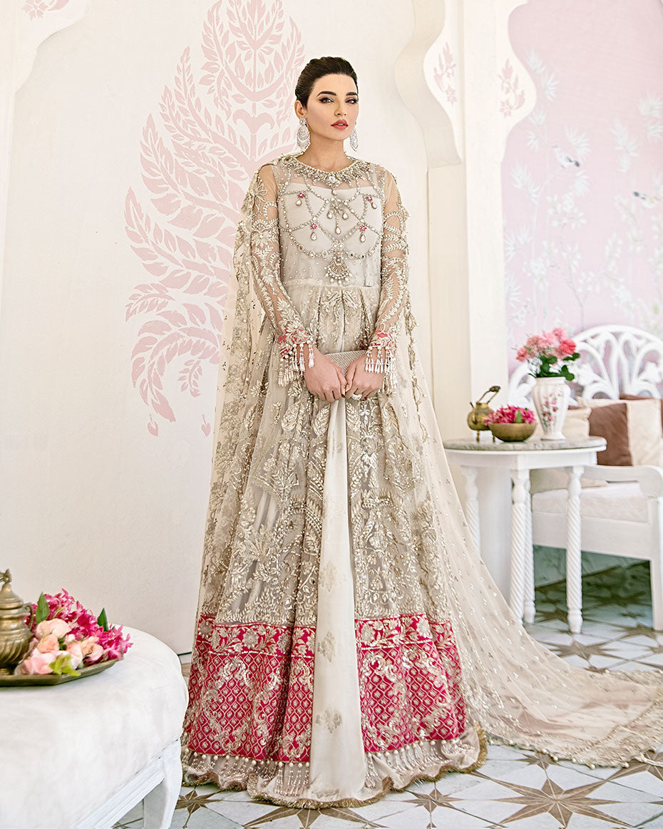 Gulaal | Wedding Formals | Jeune Embroidered Net 3-Piece Suit WS-02 - House Of Hania