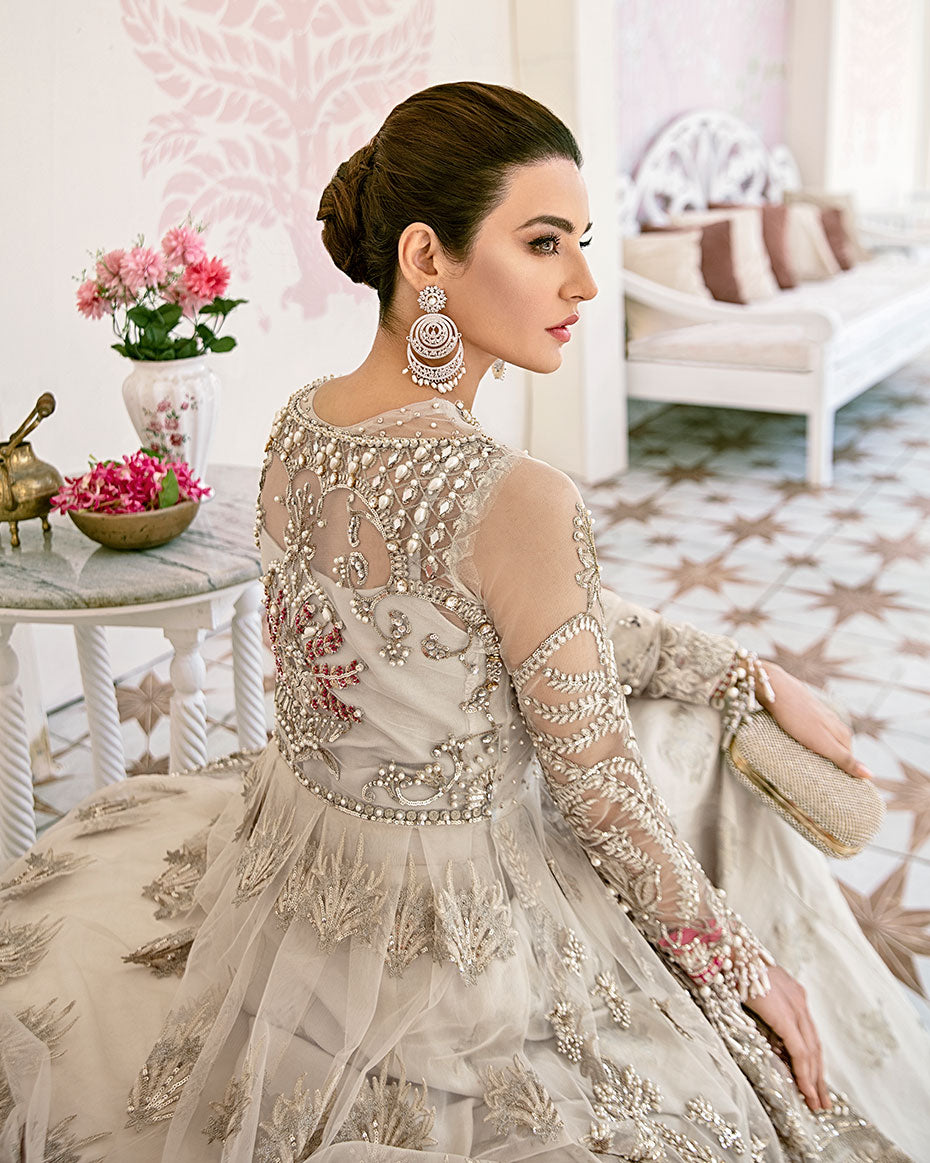 Gulaal | Wedding Formals | Jeune Embroidered Net 3-Piece Suit WS-02 - House Of Hania