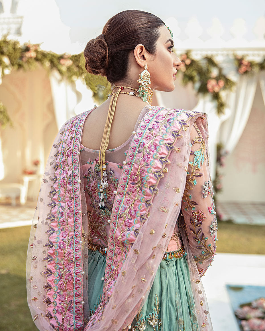 Gulaal | Wedding Formals | Joli Embroidered Net 3-Piece Suit WS-03 - House Of Hania