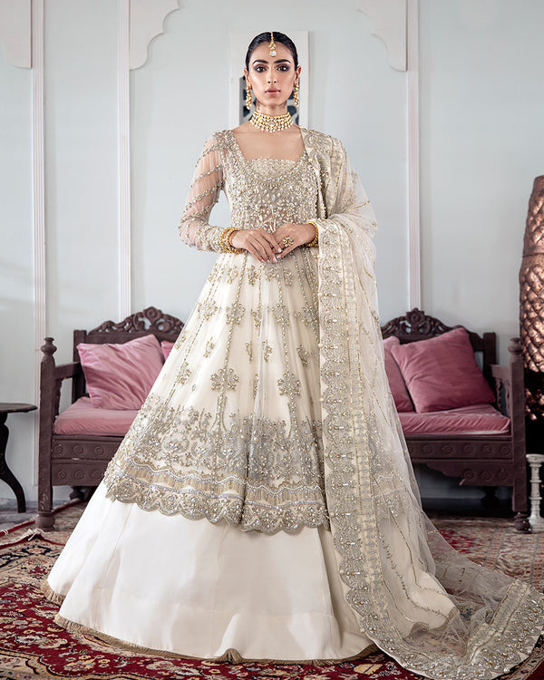 Gulaal | Wedding Formals | MEERAL EMBROIDERED NET 3-PIECE SUIT WS-22 - House Of Hania