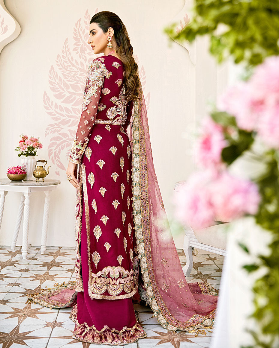 Gulaal | Wedding Formals | Pois Embroidered Net 3-Piece Suit WS-08 - House Of Hania