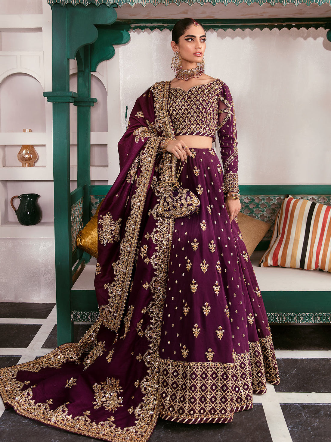 Gulaal | Wedding Formals | SHAZMINAH GL-WS-22V1-31 (LEHNGA AND CHOLI) - House Of Hania