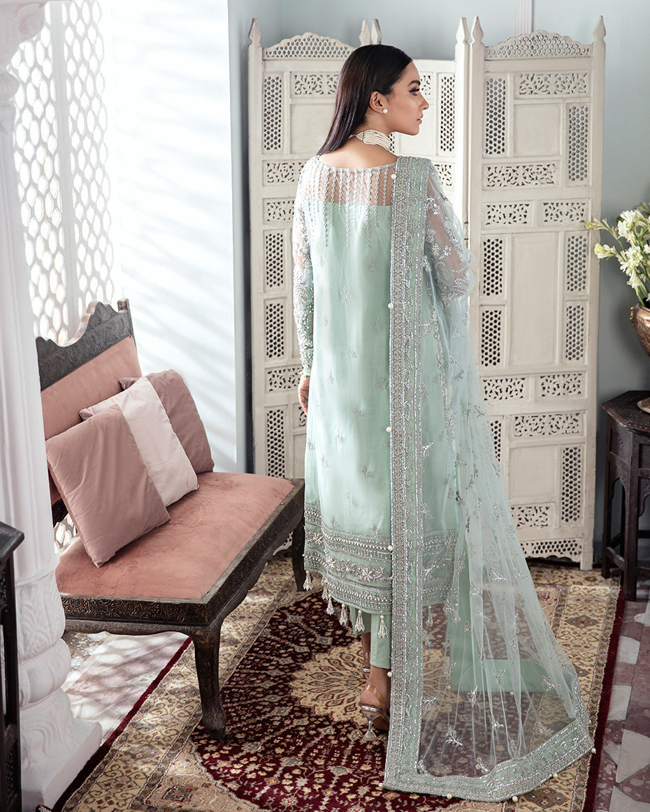 Gulaal | Wedding Formals | Zeba Embroidered Net 3-Piece Suit WS-21 - House Of Hania