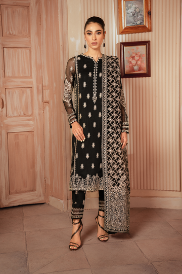 Iznik | Chiffonkari Formals | ICK-03 Embroidered Chiffon - House Of Hania