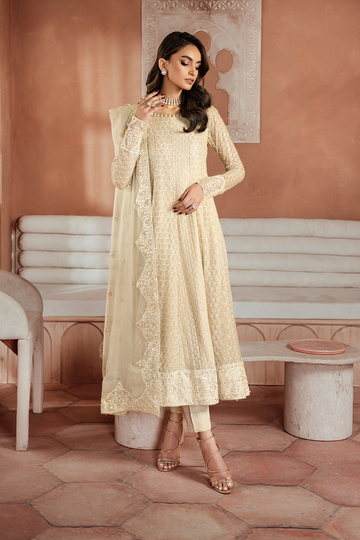 Iznik | Chiffonkari Formals | ICK-06 Embroidered Chiffon - House Of Hania