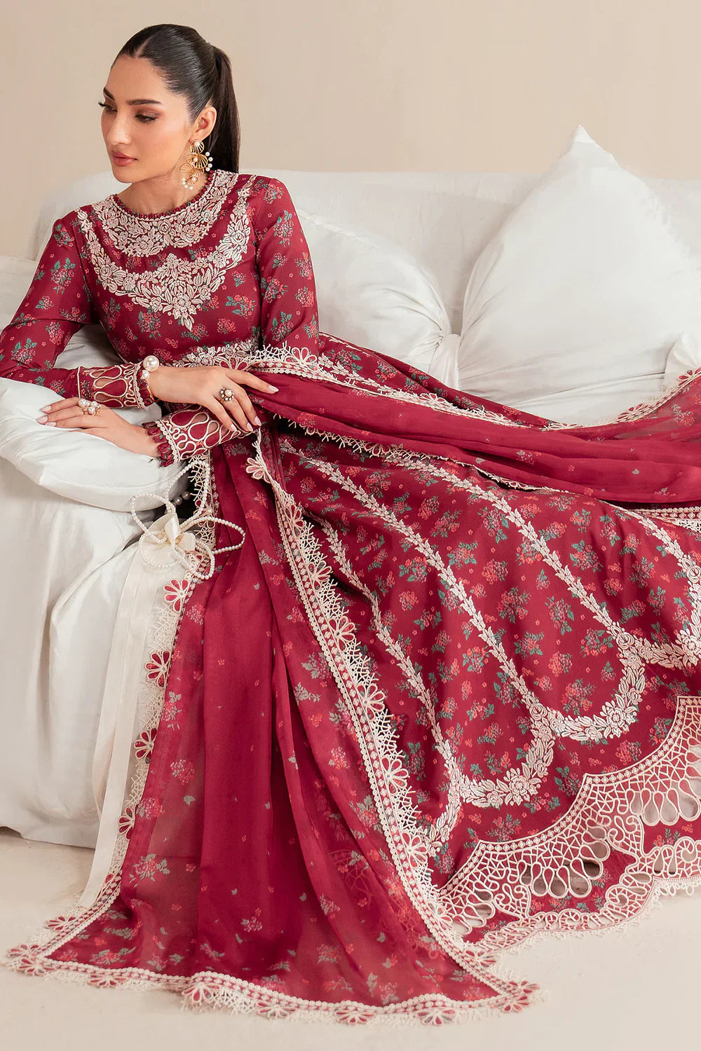 Jazmin | Iris EMBROIDERED LAWN IL'25-D08 - House Of Hania