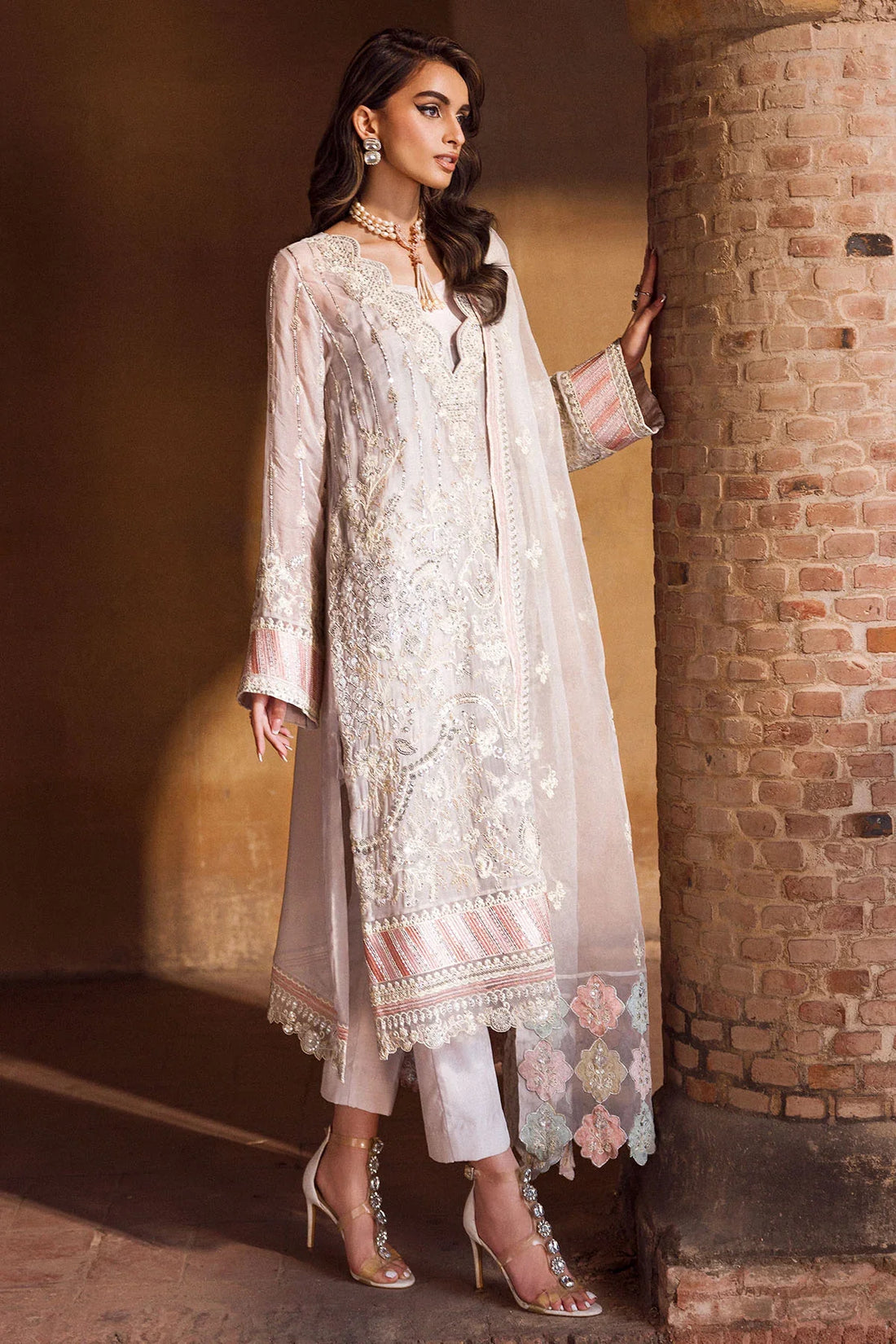 Motifz | EMBROIDERED CRINKLE CHIFFON | 4127-ANMOL