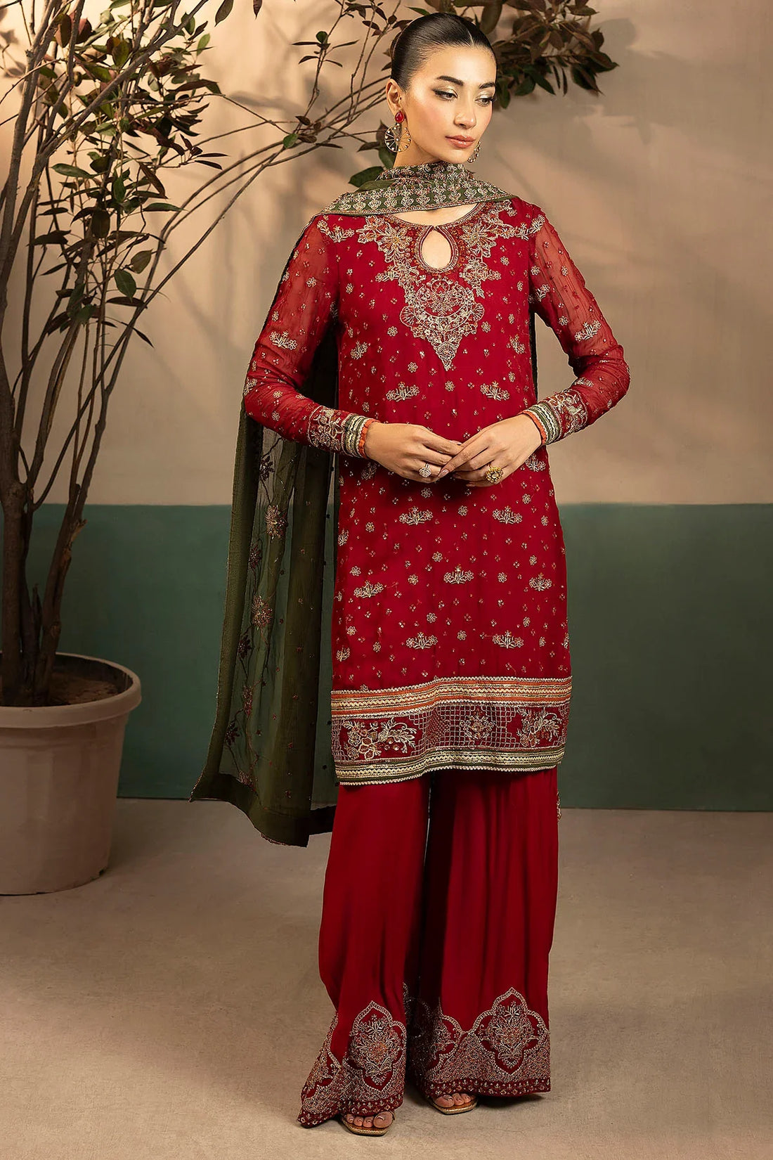 Motifz | EMBROIDERED CRINKLE CHIFFON | 5582-JENNA