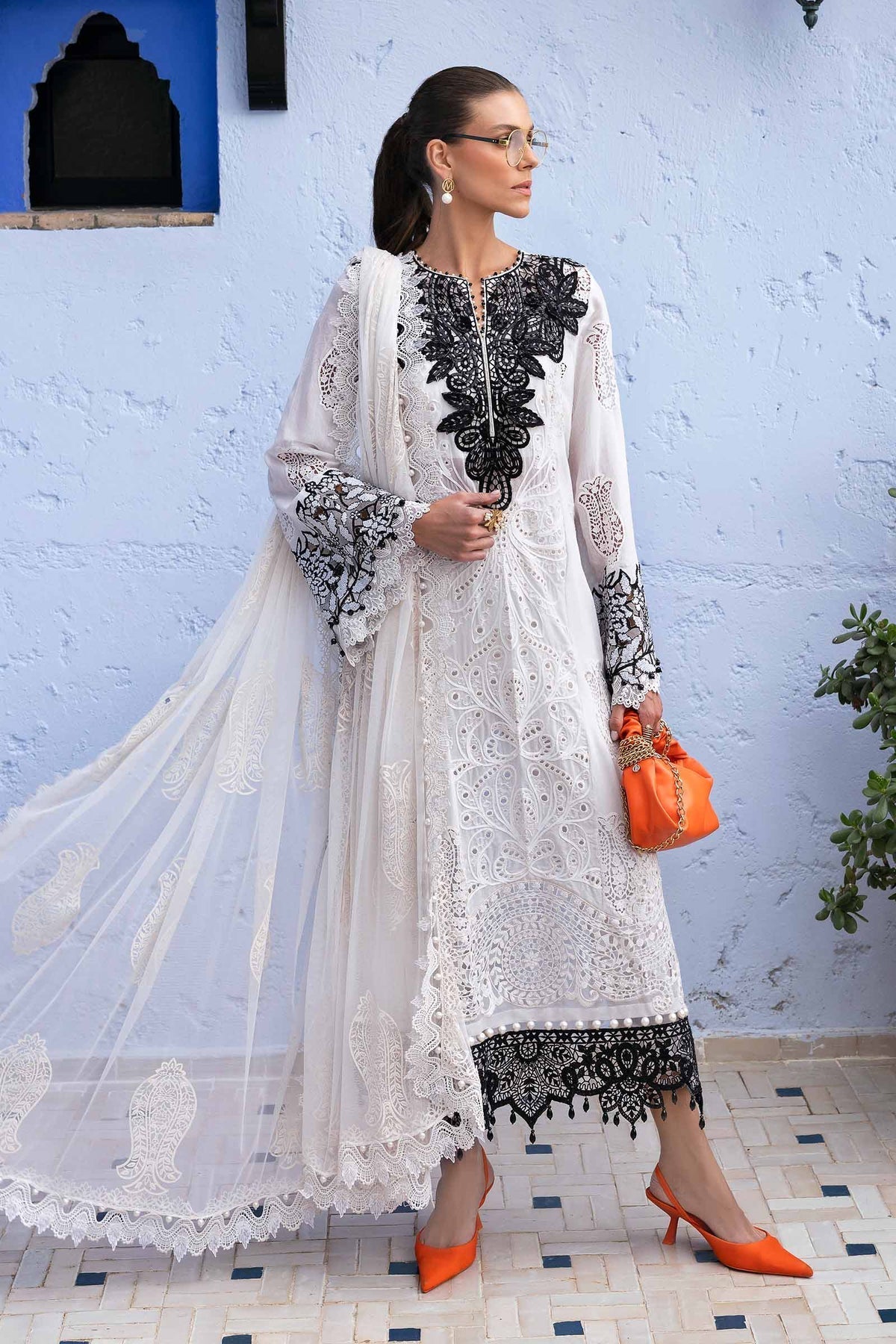Maria B | Luxury Lawn 25 | D-2505-A - House Of Hania