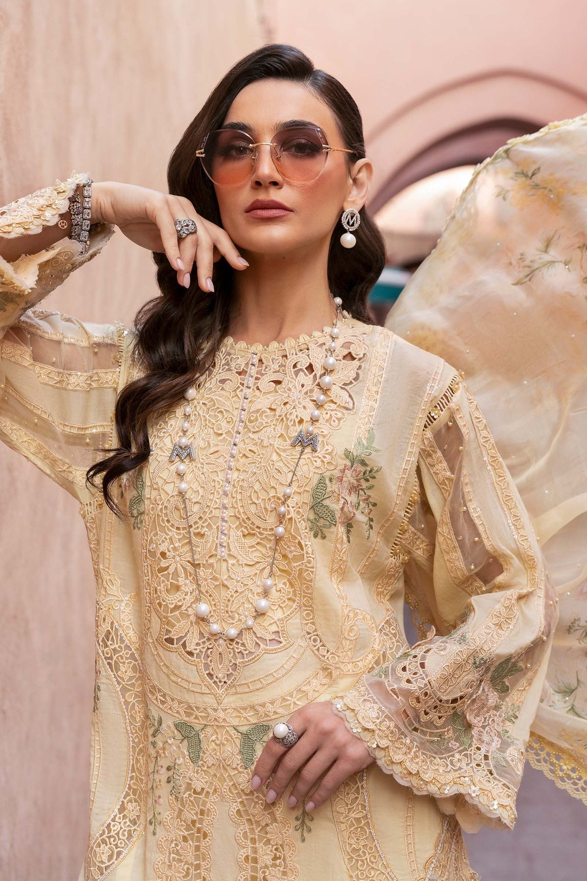 Maria B | Luxury Lawn 25 | D-2509-A - House Of Hania