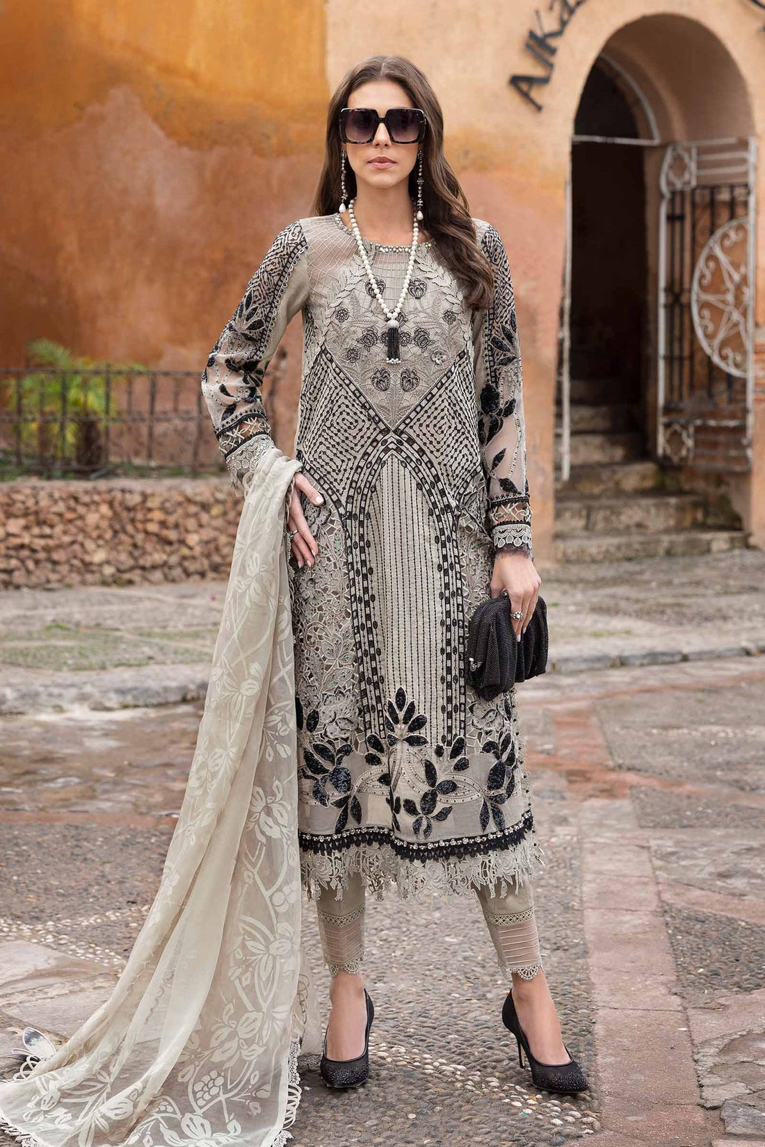 Maria B | Luxury Lawn 25 | D-2510-B - House Of Hania