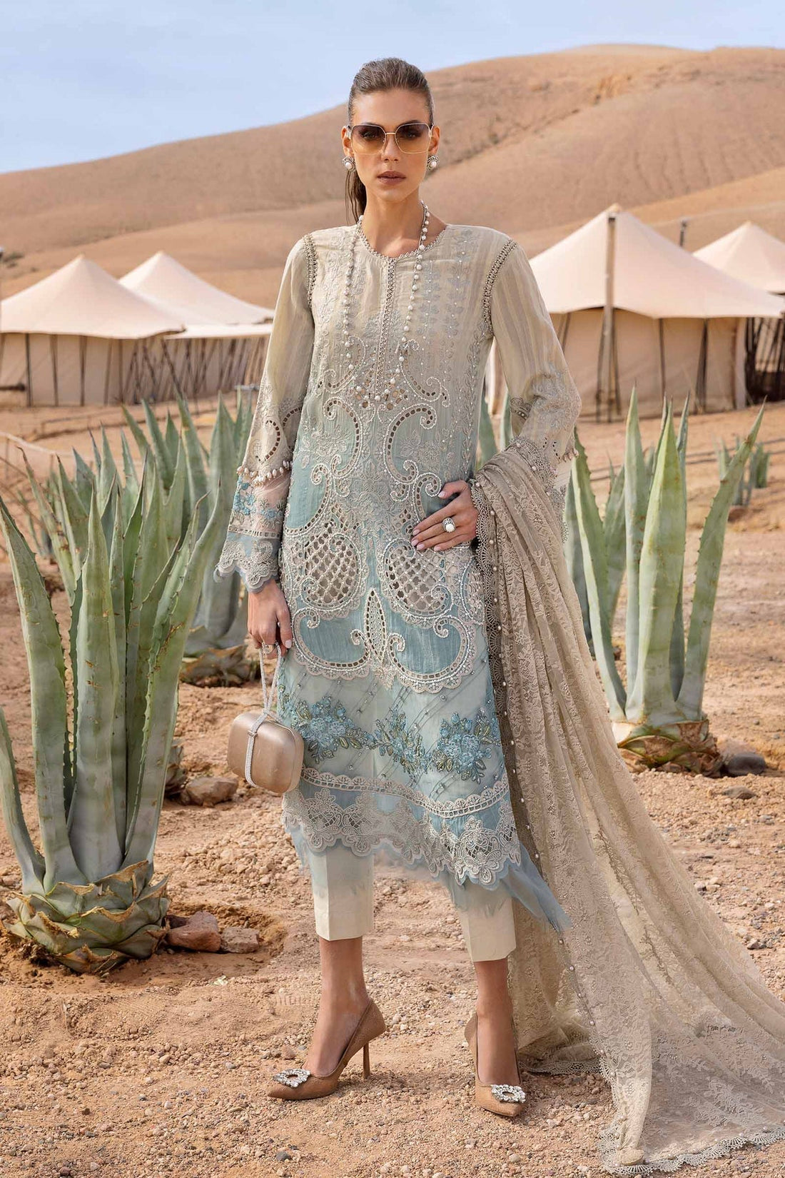 Maria B | Luxury Lawn 25 | D-2515-B - House Of Hania