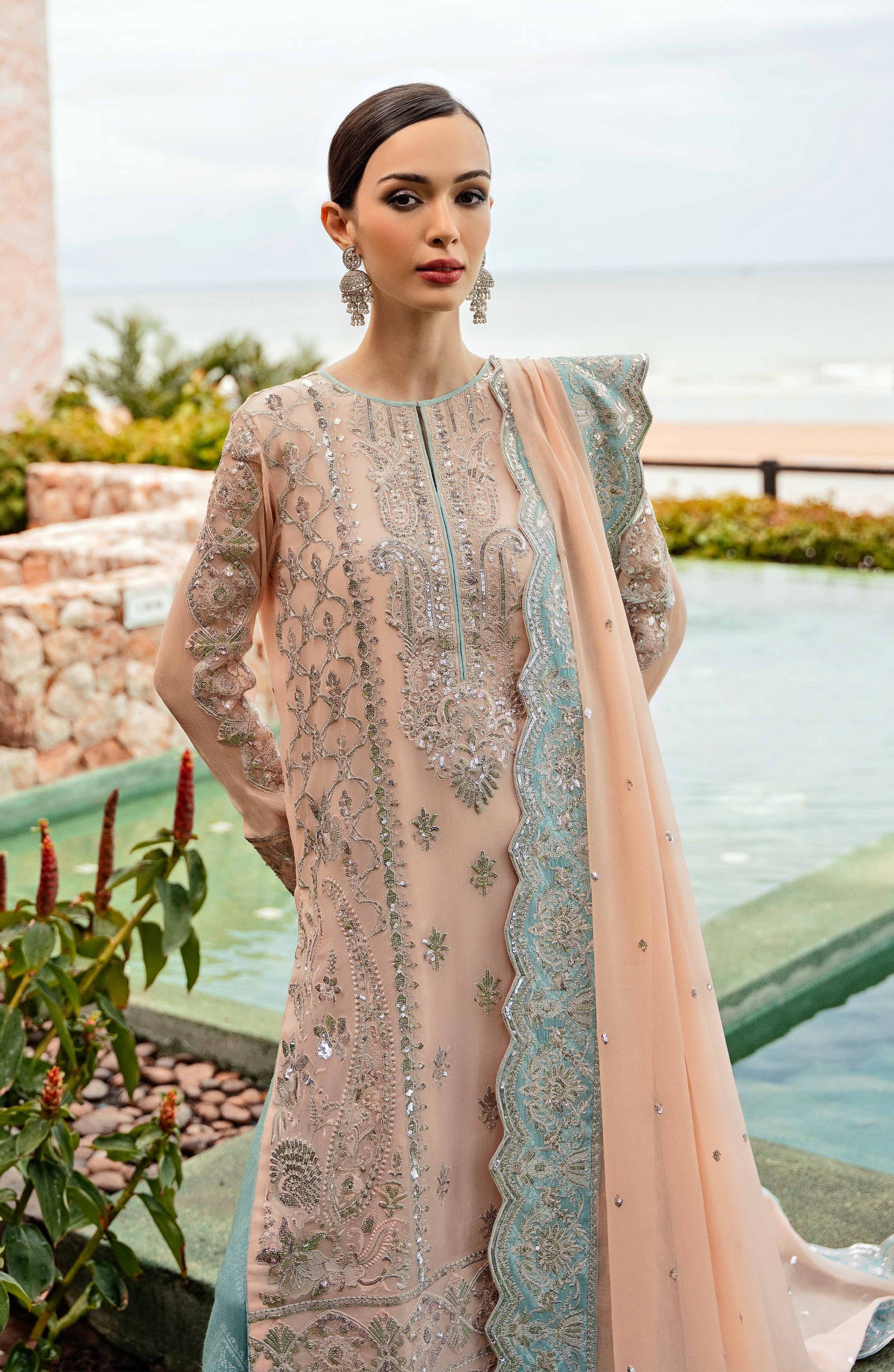 Maryum N Maria | Ariya Premium Chiffon | OLIVIA - FW-23519 - House Of Hania