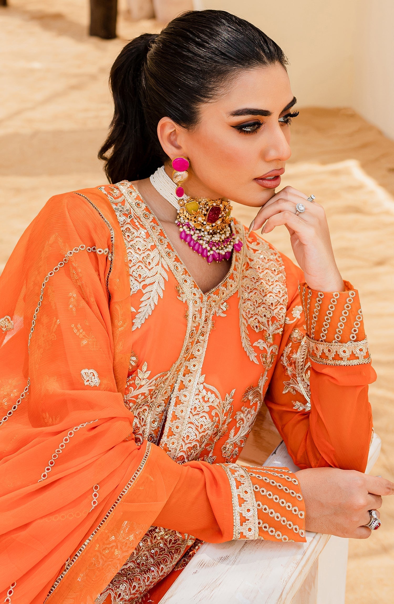 Maryum N Maria | Ariya Premium Chiffon | ORIOLE (QS23-506) - House Of Hania