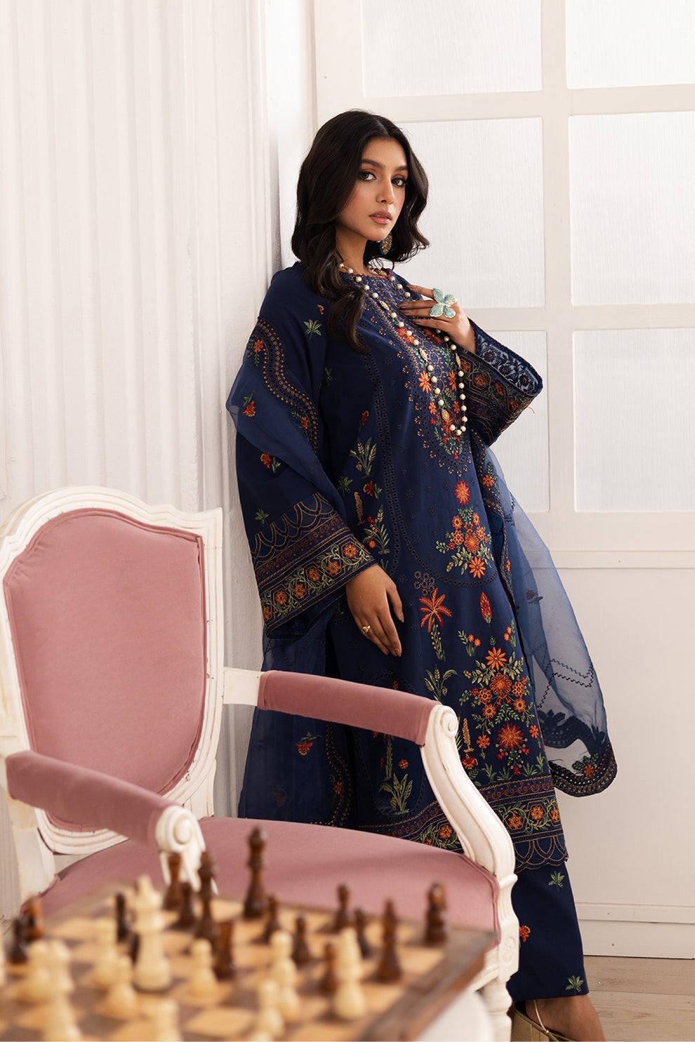 Maryum N Maria | Mira Luxury Lawn | PARESTOO - FS50109 - House Of Hania