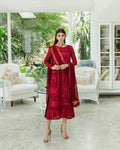Maryum n Maria | Freesia Ariya Formals | SW23-506 - Crimson - Shadi - House Of Hania