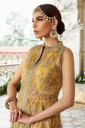 Motifz-2780-YELLOW EMBROIDERED SILK NET FABRIC - House Of Hania
