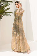 Motifz-3192-SOFT-GOLD EMBROIDERED SILK NET - House Of Hania