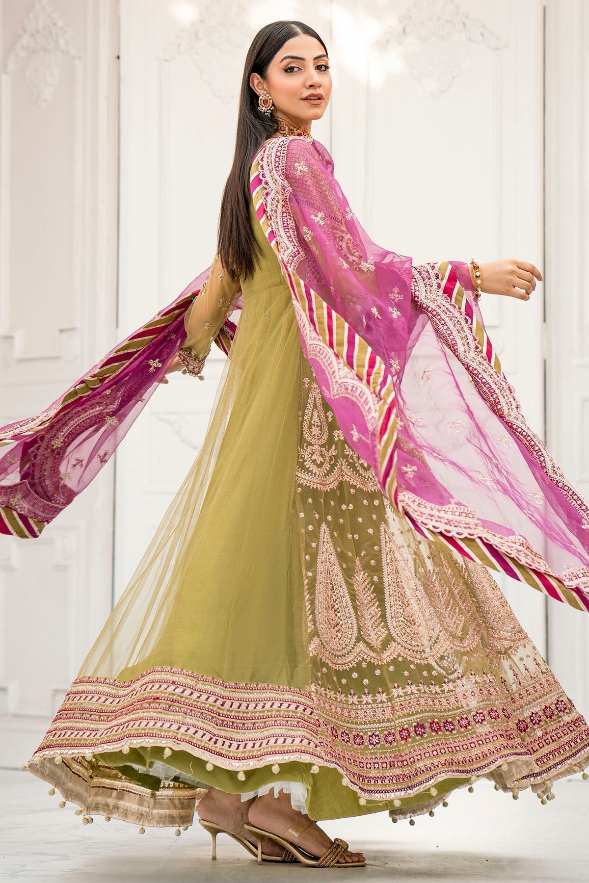 Motifz-4115-ELLA EMBROIDERED SILK NET - House Of Hania