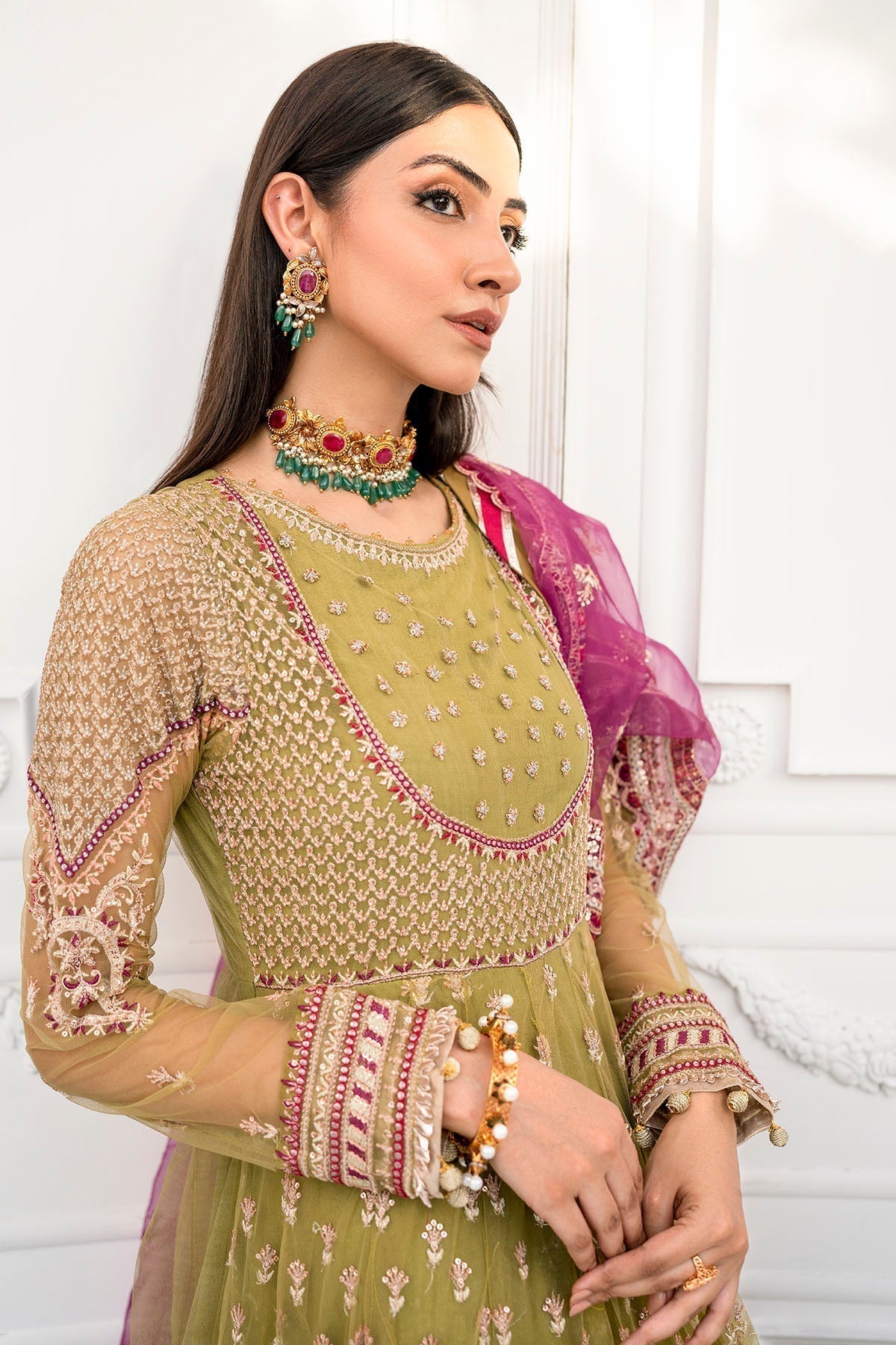 Motifz-4115-ELLA EMBROIDERED SILK NET - House Of Hania