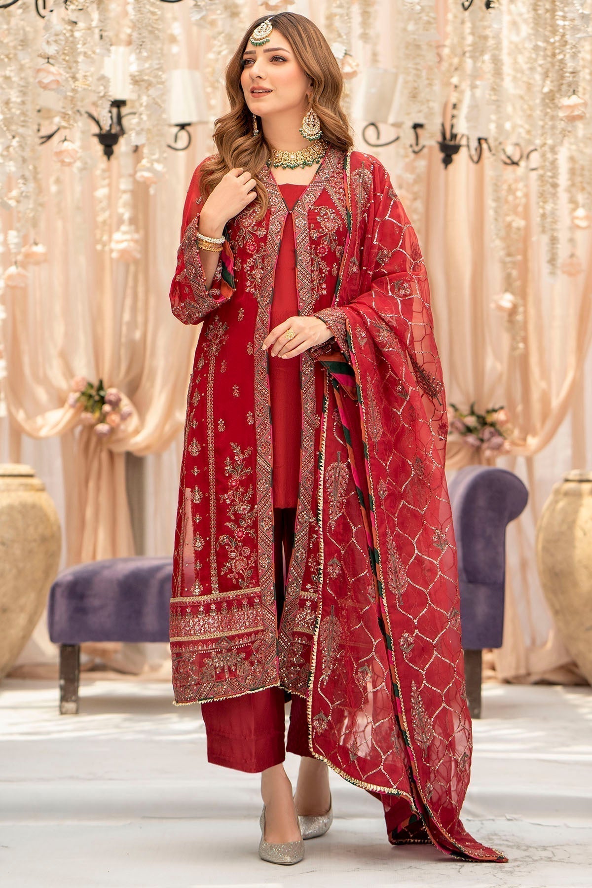 Motifz-4116-YAREN EMBROIDERED BEMBERG CHIFFON - House Of Hania