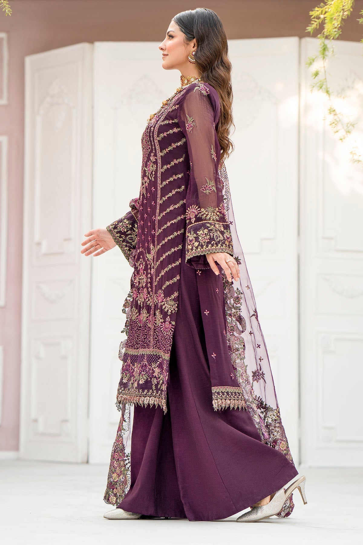 Motifz-4118-CLAUDIA EMBROIDERED BEMBERG CHIFFON - House Of Hania