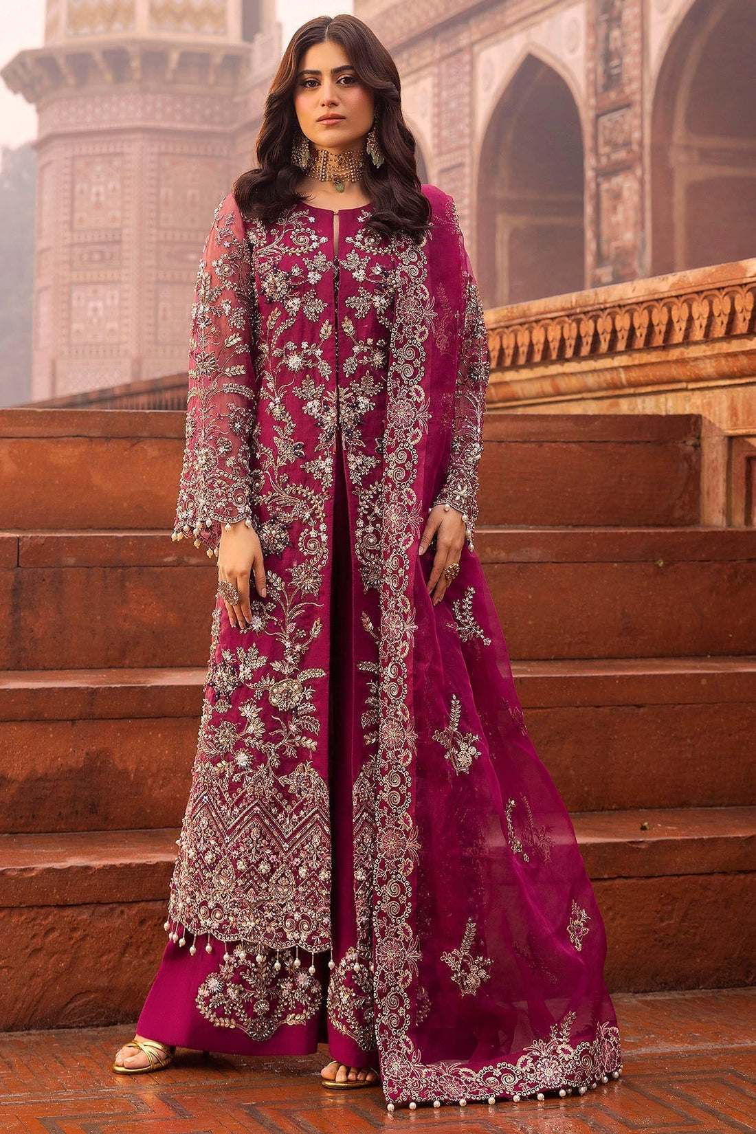 Motifz | Bridal Couture | 0013-HEER EMBROIDERED ORGANZA STITCHED - House Of Hania